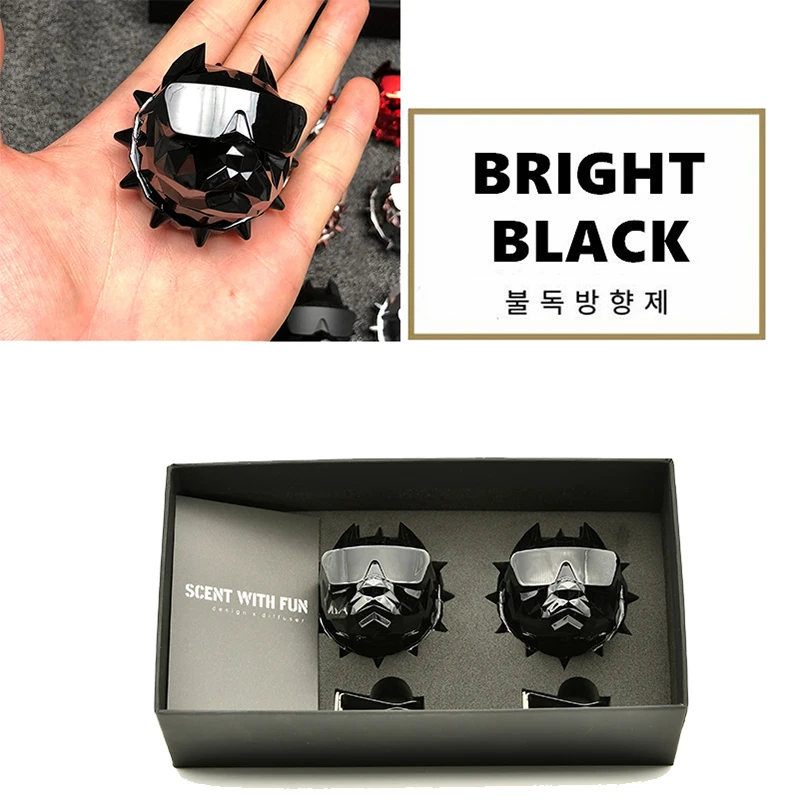 2Pcs Bulldog Car Profumo Diffusore Di Fragranze Deodoranti Per Ambienti Con Clip Magnetica Prese D'Aria Automatiche Profumo Profumo Confezione Regalo 