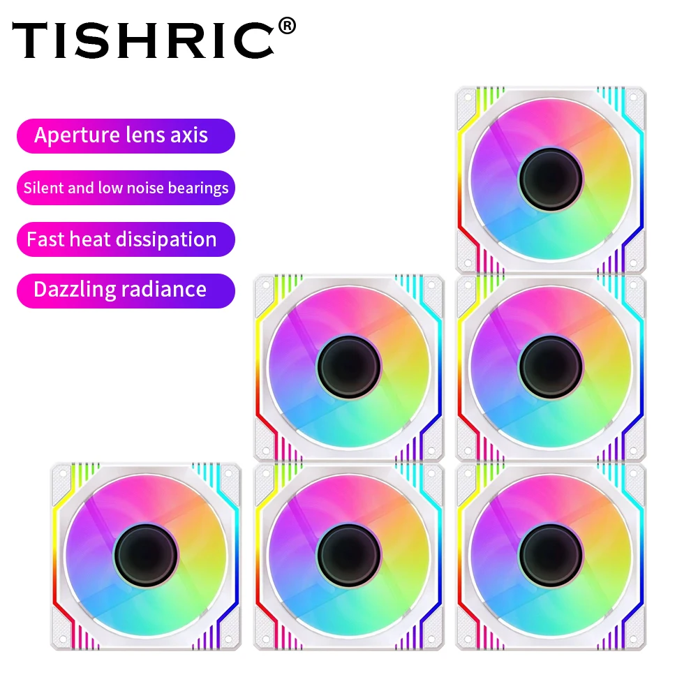 Tishric 5V 3Pin Pmw 4Pin 120Mm Argb Pc Case Fan Pc Gamer Computer Case Kit Ventola Di Raffreddamento Dispositivo Di Raffreddamento Argb 12Cm Ventilado