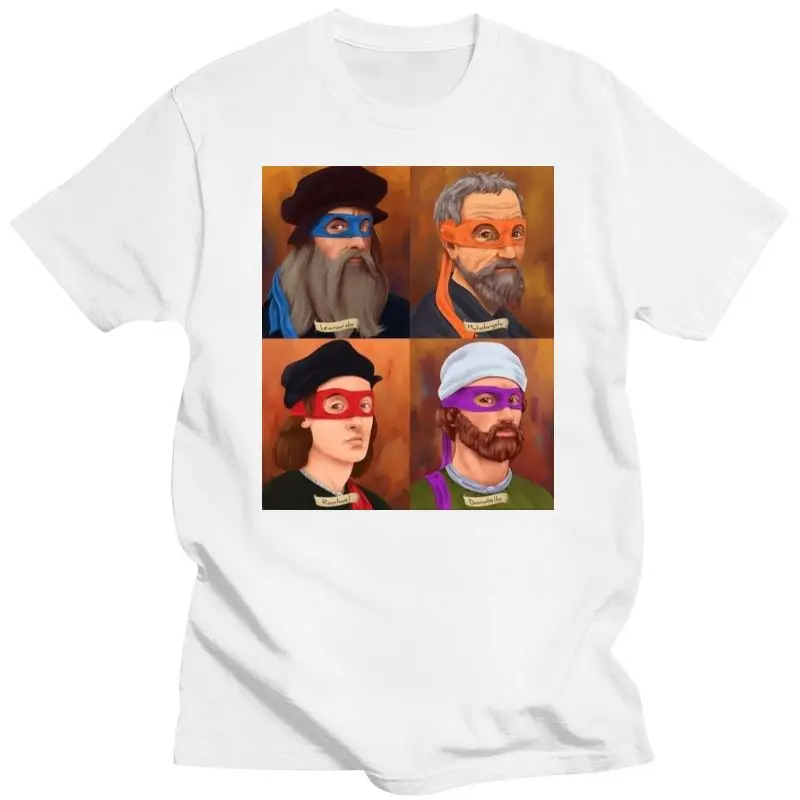 Abbigliamento Uomo Scienza Tartarughe T-Shirt Uomo Mutant Ninja Manica Corta Umorismo T-Shirt Girocollo 100% Cotone Divertente Top Stampato Gr