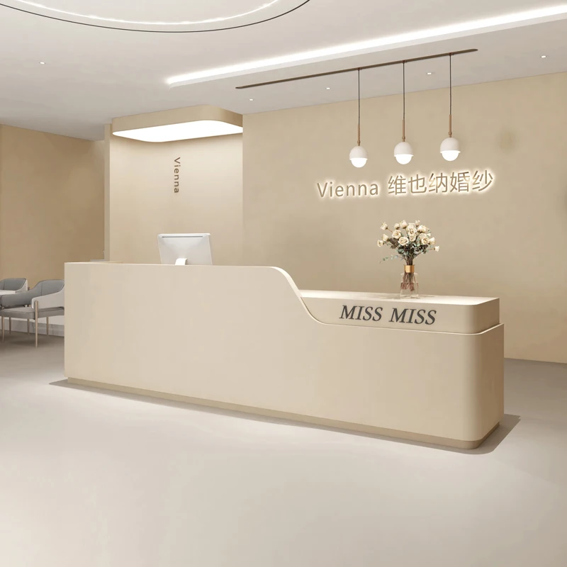Banco Reception In Legno Bancone Ufficio Reception Direzionale Rostro Gaming Front Super Markt Cassier Mobili Moderni