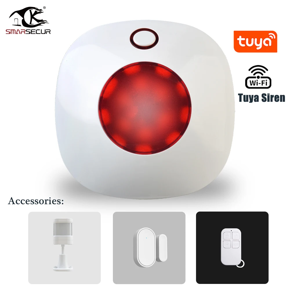 Sirena Wireless Tuya 433Mhz Sirena Stroboscopica Sirena Di Allarme 110Db Sirena Luminosa Per Sistema Di Allarme Antifurto Di Sicurezza Domestica