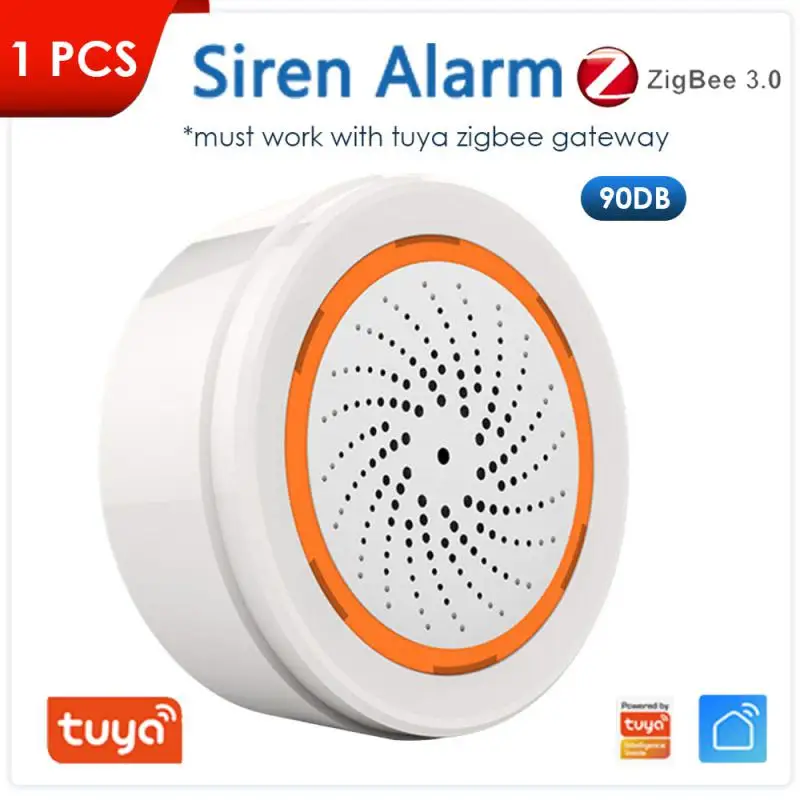 Allarme Sirena Intelligente Aubess Tuya Smart Home Sensore Zigbee 3 In 1 Sensore Di Allarme Luce Sonora 90Db Tramite Gateway Tuya Smartlife Zigbee