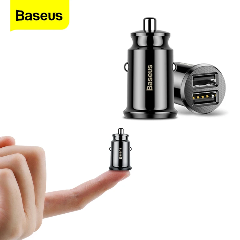 Baseus Mini Caricabatteria Da Auto Per Iphone X Samsung S10 Xiaomi Mi 9 3.1A Caricabatterie Rapido Per Auto Caricabatterie Per Auto Usb Caricabatterie