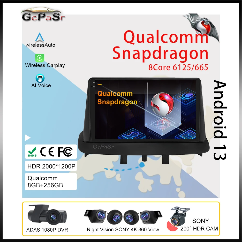 Qualcomm Per Renault Megane 3 2008 - 2014 Multimedia Wireless Android Auto Car Radio Player Autoradio Gps Video Navigation Wifi