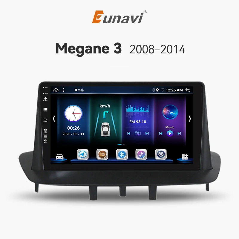 Eunavi Carplay 4G 2.5Ghz Radio Per Renault Megane 3 Fluence 2008-2014 Lettore Multimediale Per Auto Gps Android Auto Autoradio 2Din