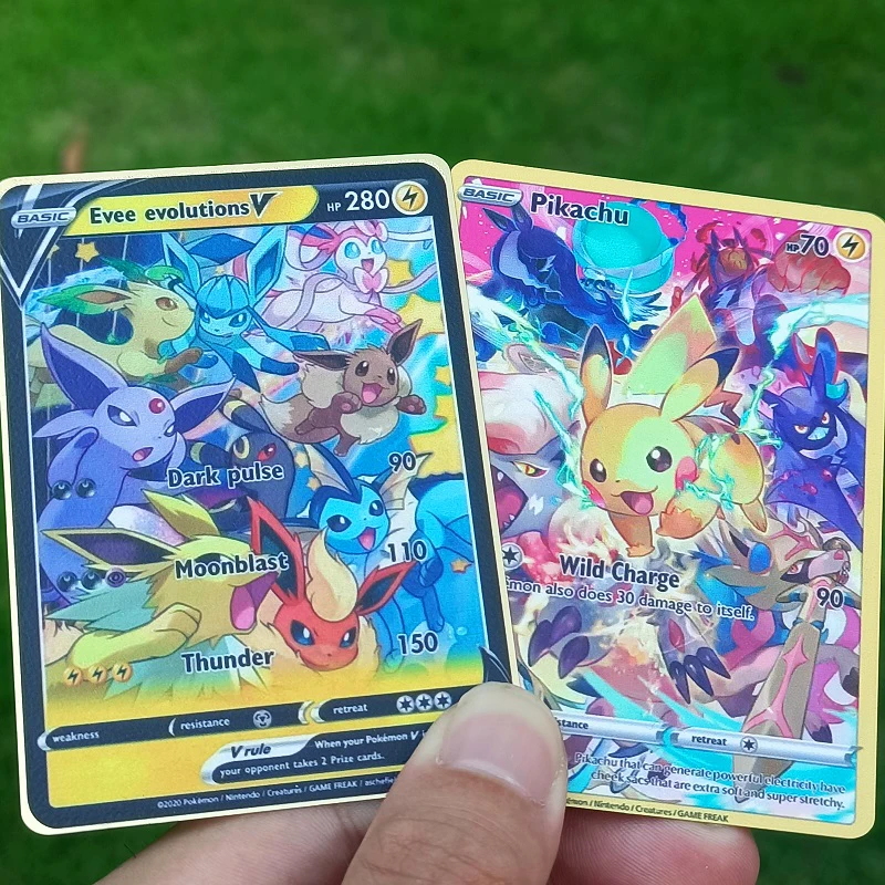 New Pokemon Metal Card Pikachu Charizard Eevee Vstar Pokemon Golden Iron Cards Cartoon Game Collection Trainer Card Kid Gifs