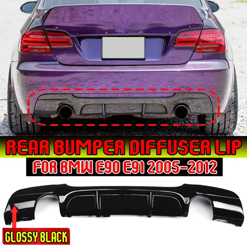 Auto Paraurti Posteriore Splitter Diffusore Protezione Labbra Deflettore Labbra Protezione Con/Senza Freno Lgiht Per Bmw E90 E91 M Sport 2005-2012