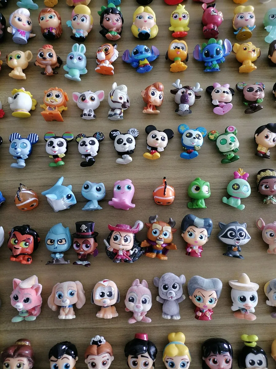 Disney Doorables Cartoon Beauty And The Beast Cupheads Aladdin Doll Collecties Rare Figurine Action Figure Glass Eye Toys