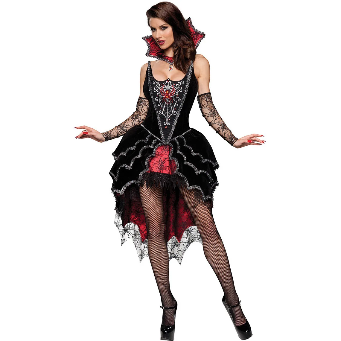 Halloween Scary Gothic Vampire Cosplay Dress Day Of The Dead Masquerade Spider Ghost Bride Fancy Costume