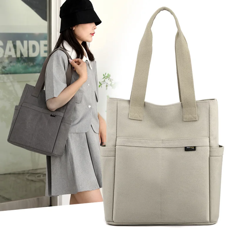 Borsa Da Donna Estate Nuova Tinta Unita Semplice Borsa A Tracolla Monospalla Moda Multi Tasca Borsa Casual Torebka Damska