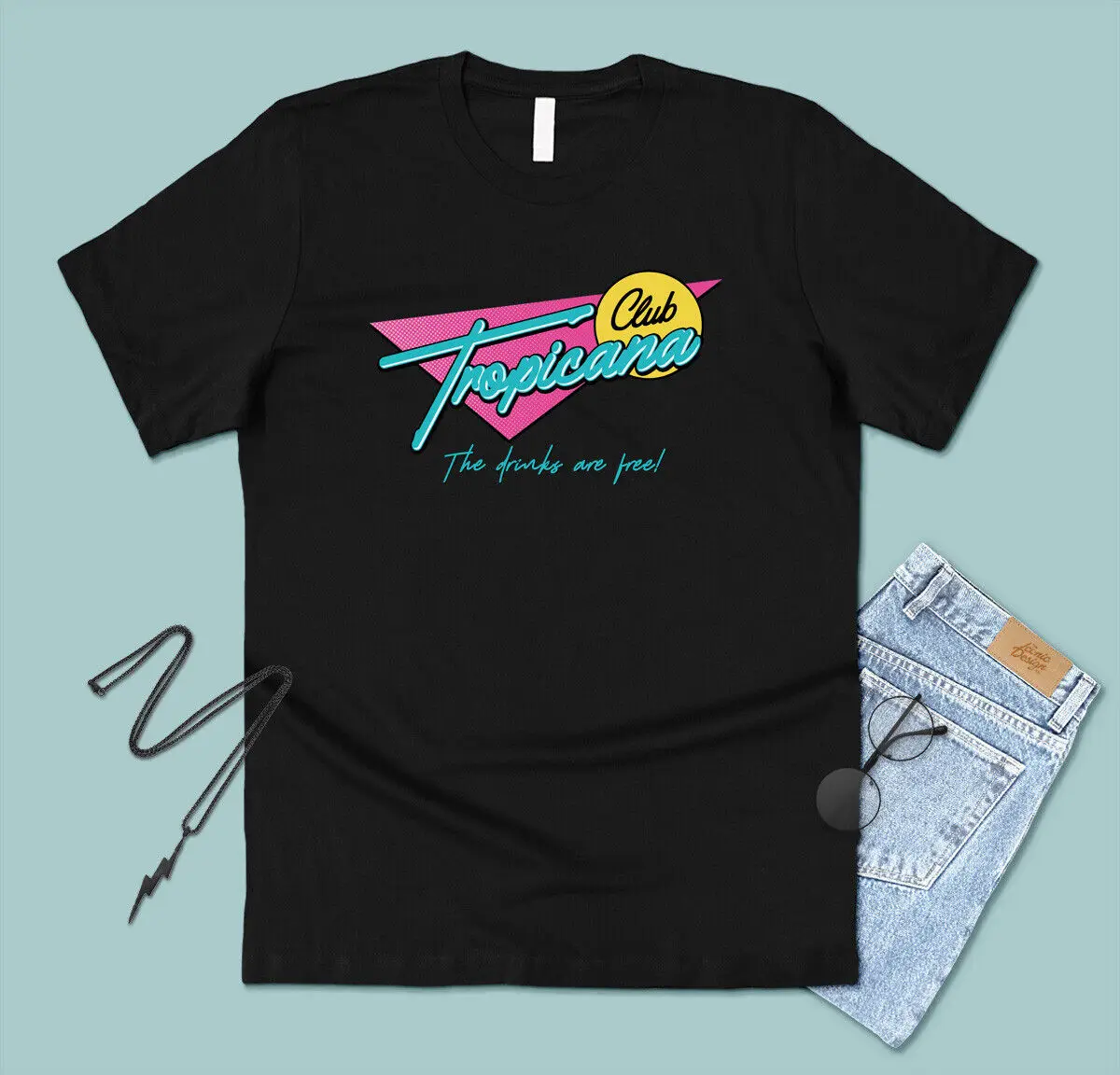 Club Tropicana T-Shirt Tee Funny 80 Fancy Dress Party Retro Music George Neon