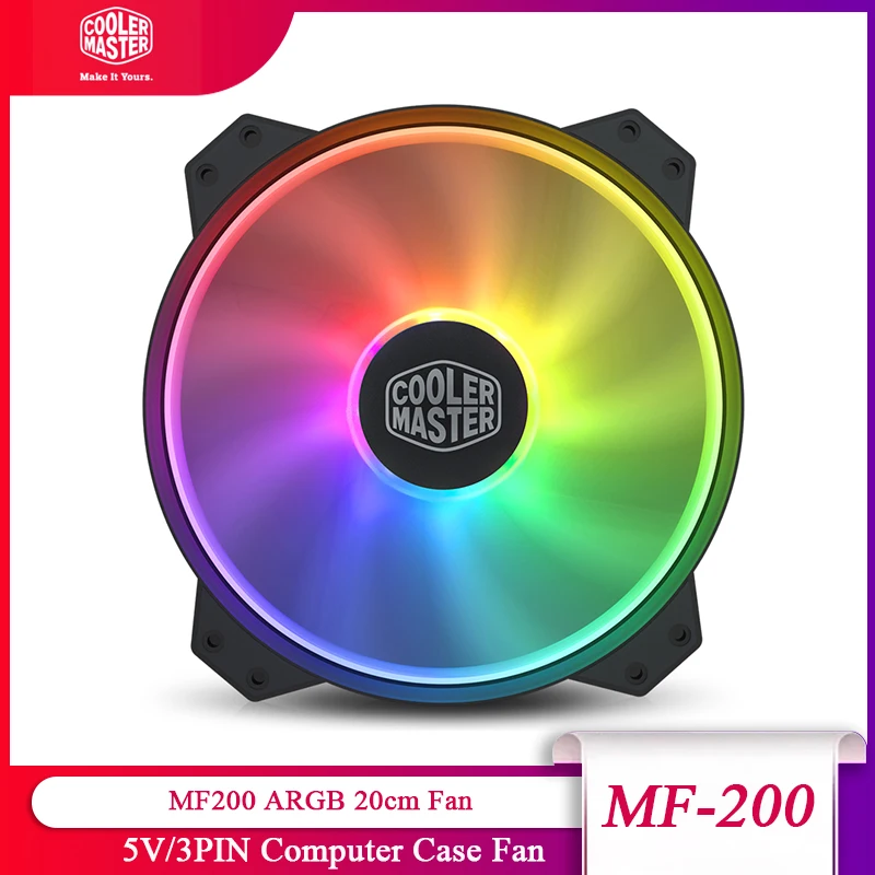 Cooler Master Mf200 Argb 20Cm Rgb 5V/3Pin Custodia Per Computer Ventola Di Ricambio Cpu Raffreddamento Ad Acqua Radiatore Ventola Silenziosa Ventola H