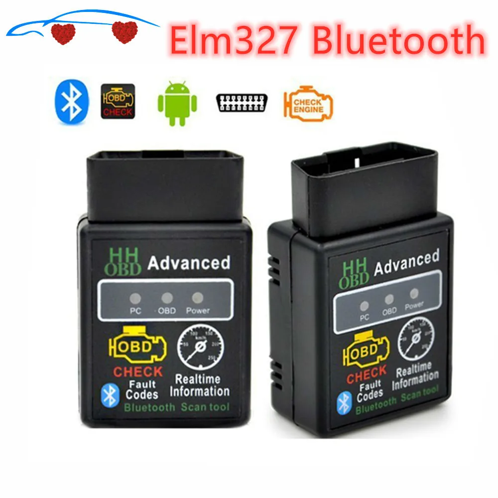 2024 Hot Auto Car Elm327 Hh Bluetooth Obd 2 Obd Ii Strumento Di Scansione Diagnostica Elm 327 Scanner Fast Drop Shipping