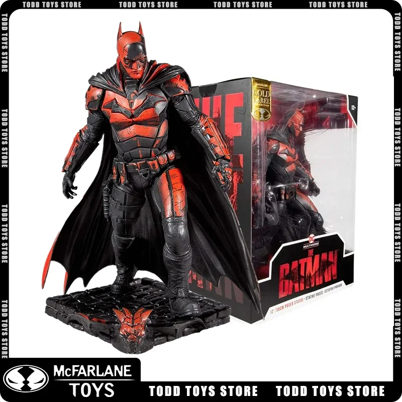 Mcfarlane Toys Batman The Movie Red Black Batman 30Cm Action Figure Dc Multiverse Doll Toys Model