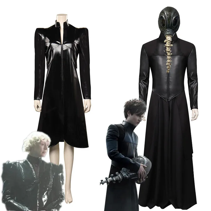 The Sandmaning Lucifero Costume Cosplay Pu Coat Dress Outfit Halloween Carnival Suit For Adult Women Men Travestimento