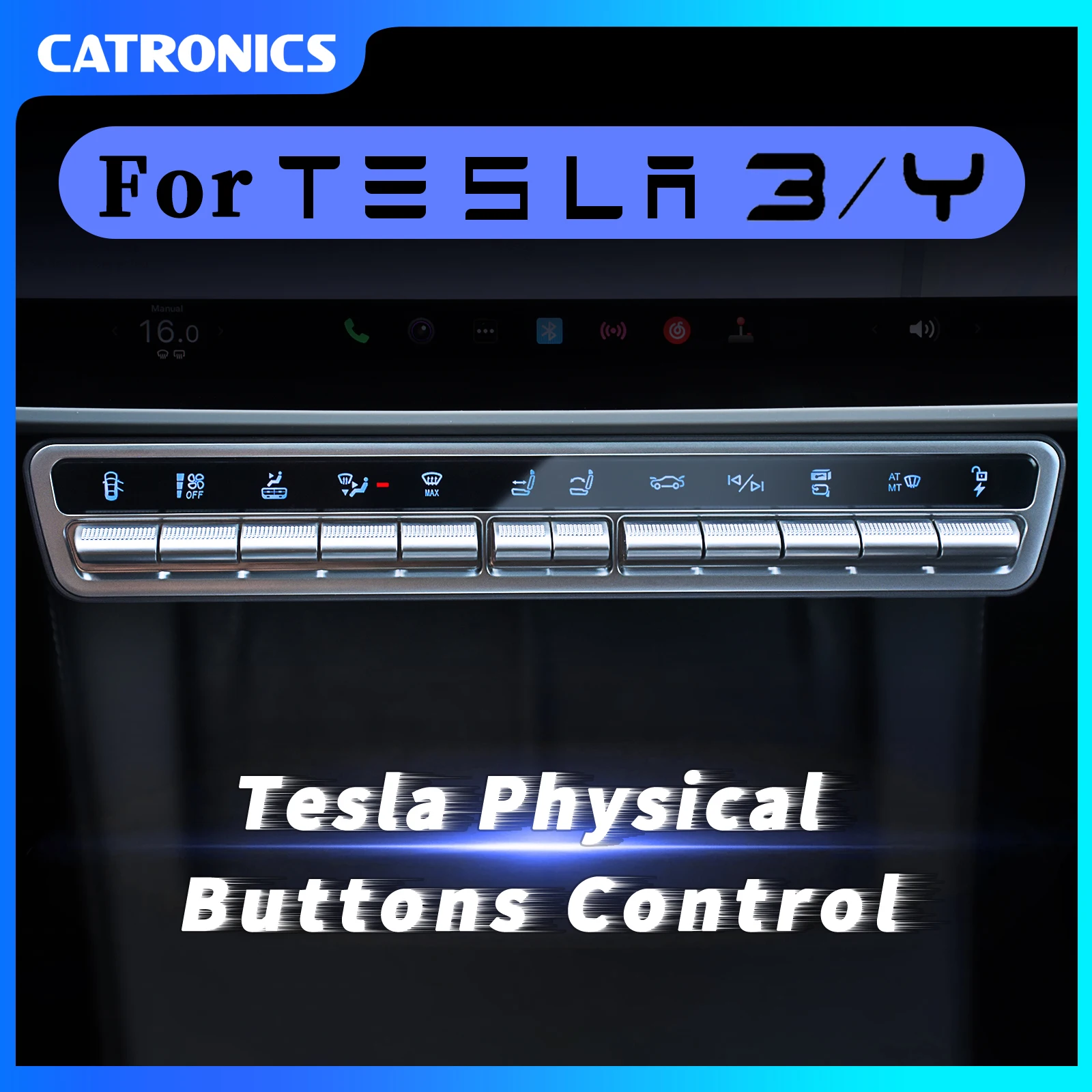 Catronics Tesla Pulsante Di Controllo Fisico Multifunzione Per Tesla Model 3 & Y 2019-2023 Tesla Model Y 2023 Accessori