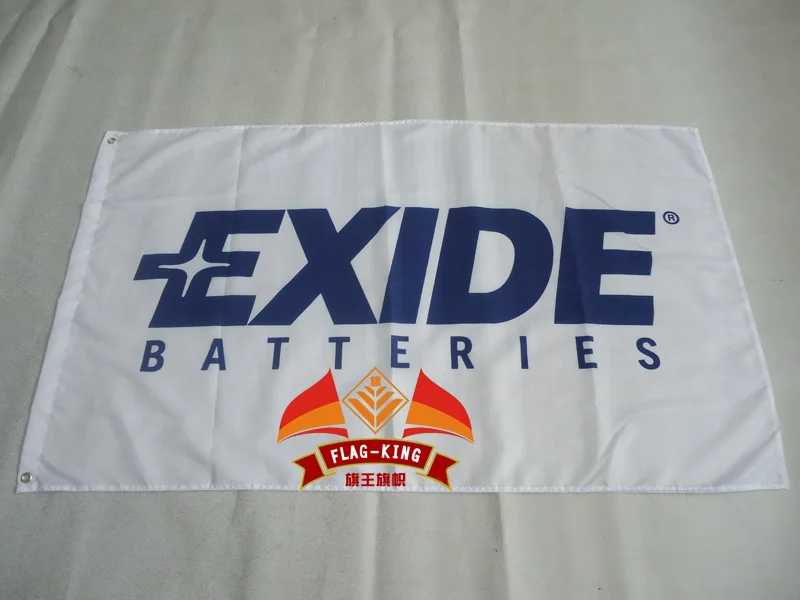 Bandiera Da Corsa Exide Batteries, Banner Exide In Poliestere 90*150Cm