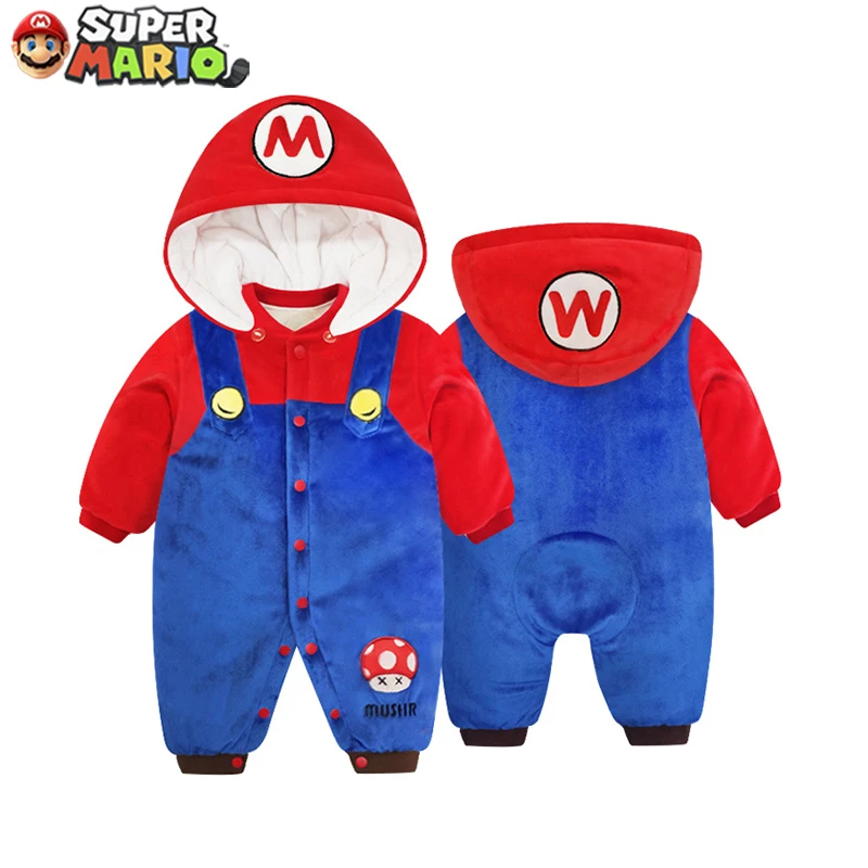 Super Mario Bros Baby Pagliaccetti Cute Kids Tuta Pigiama Tute Intere Neonato Autunno Calore Comfort Abbigliamento In Cotone Regali
