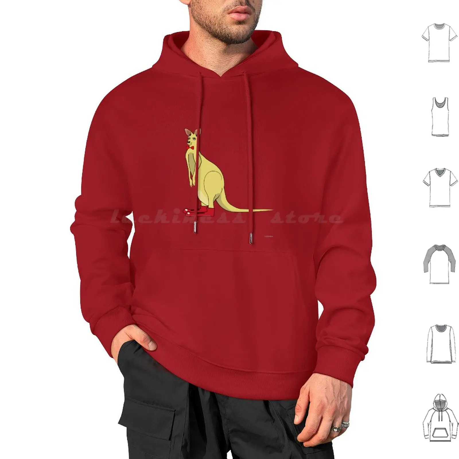 Kangalown Felpa Con Cappuccio In Cotone Manica Lunga Canguro Clown Kangalown Canguro Allacco