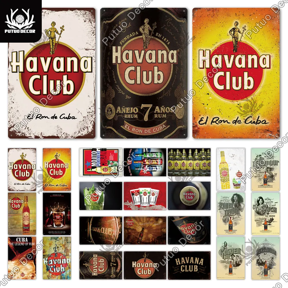 Putuo Decor Havana Rum Vintage Tin Signs Retro Placca Metal Poster Stickers Per Pub Club Man Cave Bar Wall Art Decor