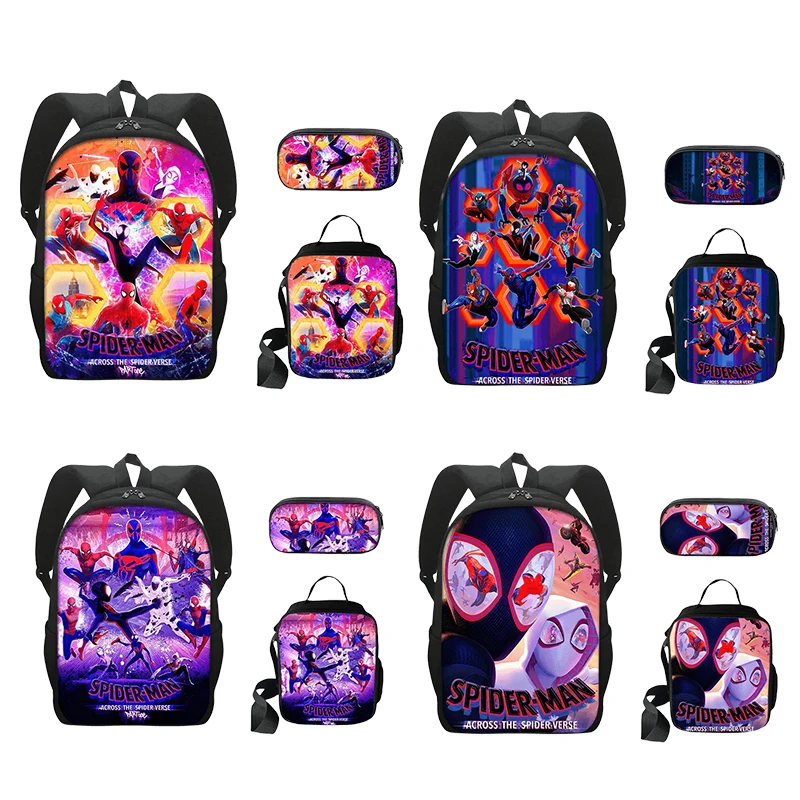 Spider-Man Mochila Miles Morales Zaino Boy Travel Zaino Storage Bag Bookbags Lunch Bag Borsa Cosplay Zaino