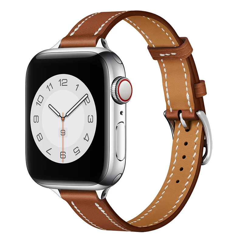 Cinturino In Pelle Attelage Per Cinturino Apple Watch 44Mm 40Mm 45Mm/41Mm 42Mm 38Mm Cinturino Cinturino Single Tour Iwatch 3 4 5 Se 6 7