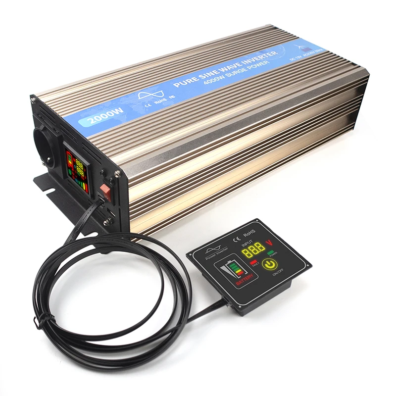 2000W 1000W Grid Off Inverter Dc 12V 24V A Ac 110V 220V Convertitore Sine Off Grid Puro Con Display Lcd Per Applicazione Home