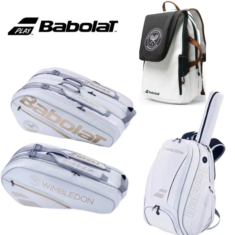 2023 Genuine Babolat Tennis Zaino Pure Wimbledon Co-Branding Borsa Da Tennis Grande Capacità 2 Usi Unisex Squash Raquete Bags