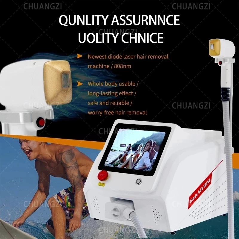 Depilazione Laser Laser A Diodi Laser A Diodi 808Nm Macchina Per La Depilazione Indolore 3 Onde Laser A Diodi Portatile A Tre Lunghezze D'Onda