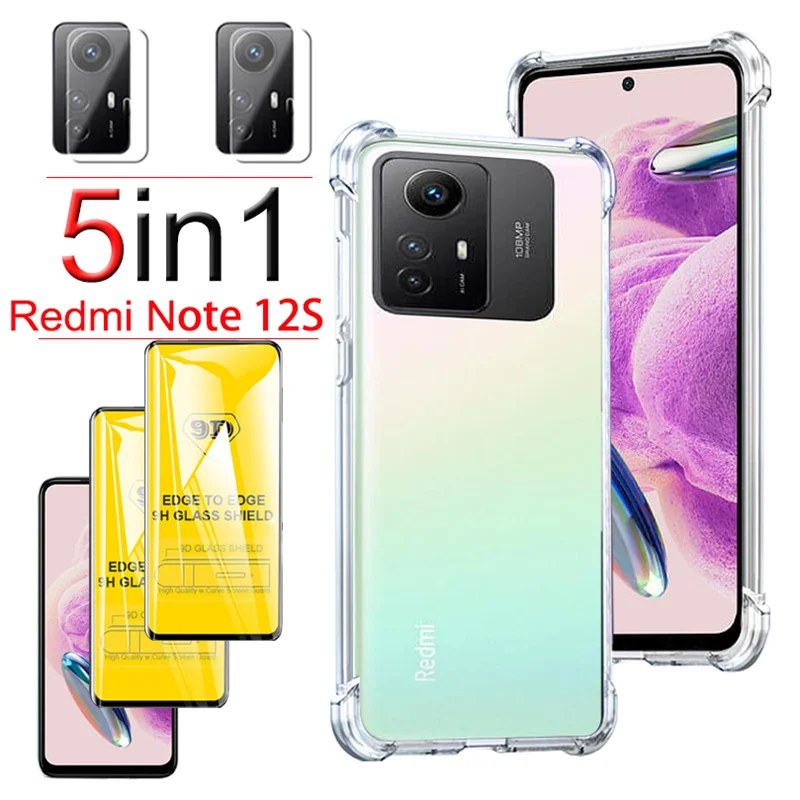 9H Vetro Temperato Cover Per Redmi-Note-12 Screen Protector Xiaomi Redmi Note 12 S Custodia Redmi Note 12 S Custodia Shockproof Redmi Note 12 S Custod