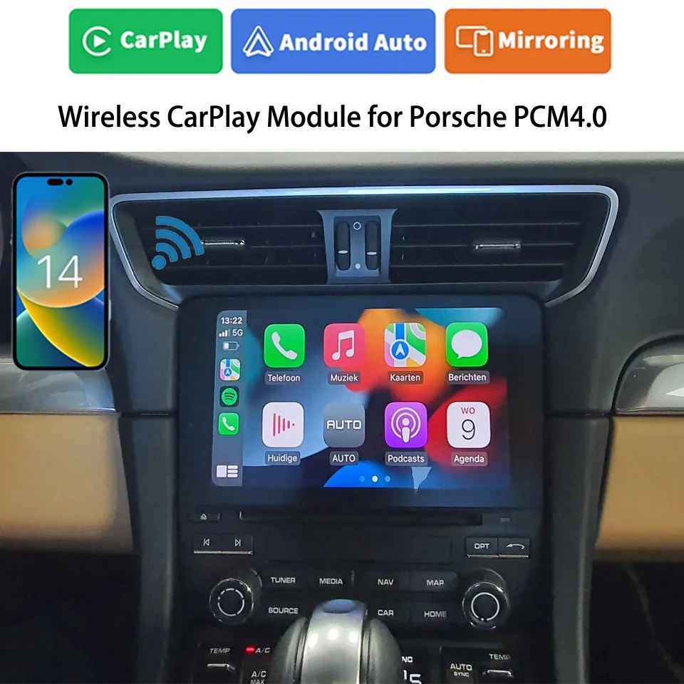 Icarplay Full New Wireless Carplay Apple & Android Auto Retrofit Per Porsche Cayenne Macan Panamera 911 718 Pcm4.0