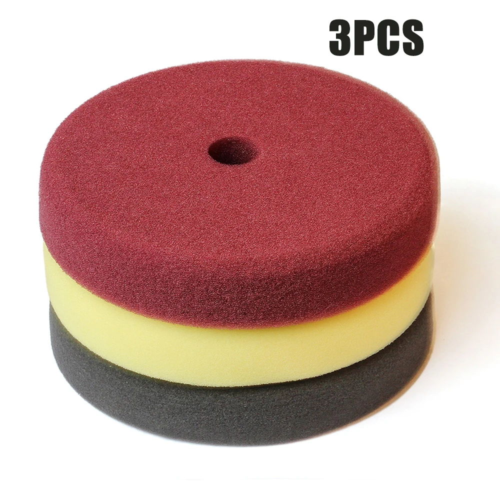 Disco De Pulido De Esponja Coche, Almohadillas Lijado Y Encerado, Rueda Para Pulir, 3 Piezas, 7 Pulgadas