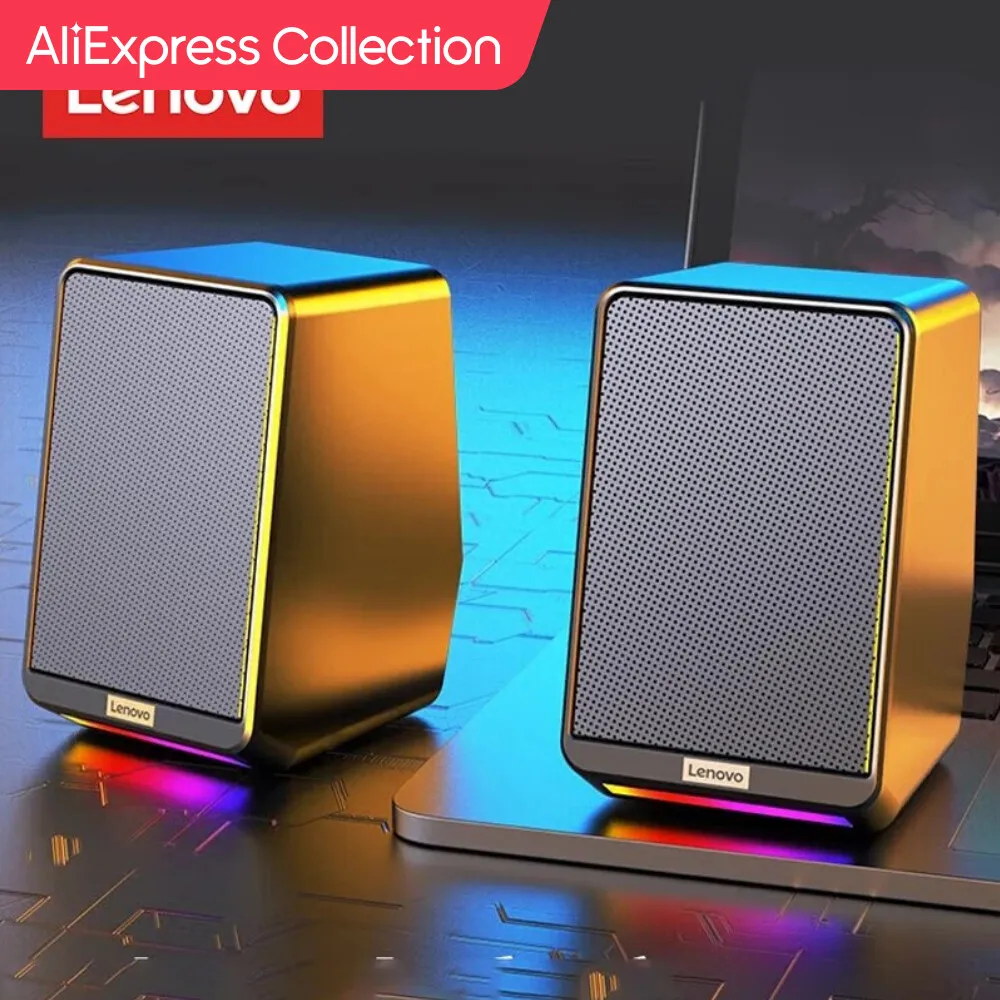 Collezione Aliexpress Altoparlanti Desktop Cablati Lenovo Ts38 3.5Mm Usb Stereo Surround Music Altoparlanti Da Gioco Rgb Soundbar Per Altoparlanti Pc 