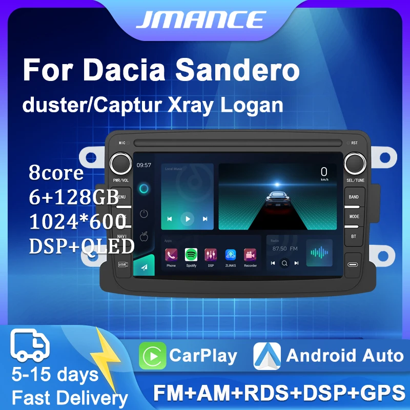 Jmance Wireless Carplay Android Auto Autoradio Per Renault Dacia Duster Sandero Captur Xray Logan 2 Multimedia Autoradio