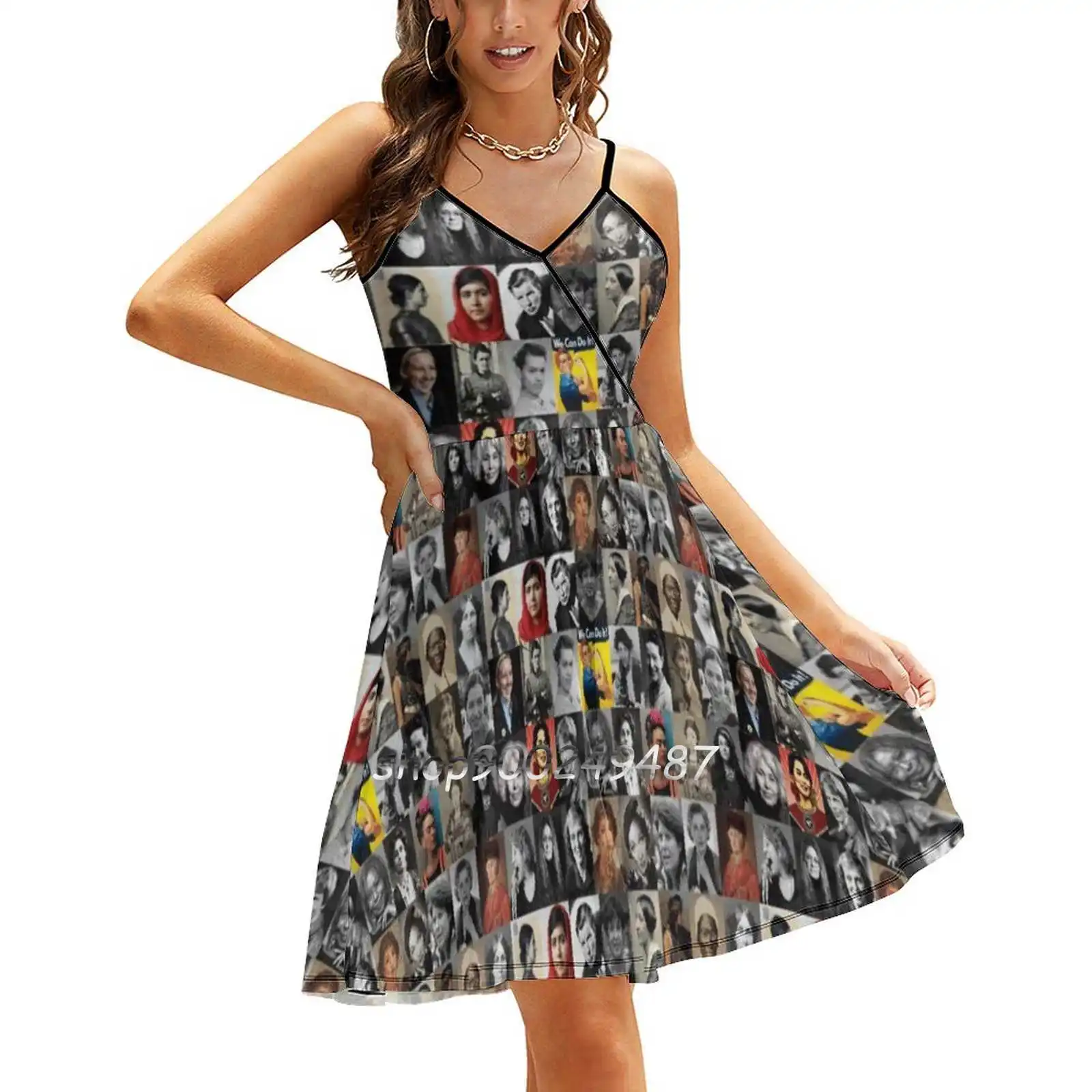 Femminista New Summer Cut Abiti Sexy Ladies Club Wear Party Prendisole Femminista Femists Collage Rosa Parks Possiamo Farlo