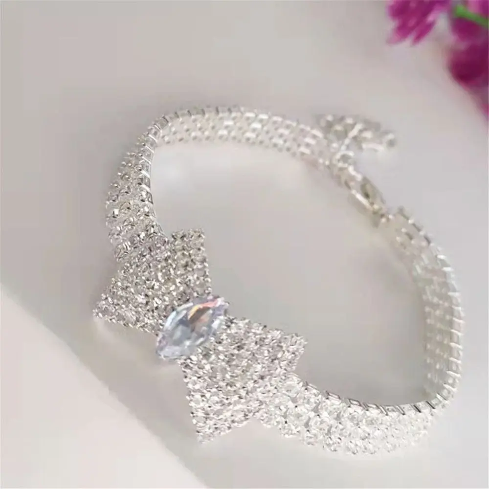 Collare Per Cuccioli Per Piccoli Animali Collana Con Nodo A Fiocco Gioielli Per Animali Domestici Collana Con Gatto Con Strass Collare Prodotti Per An