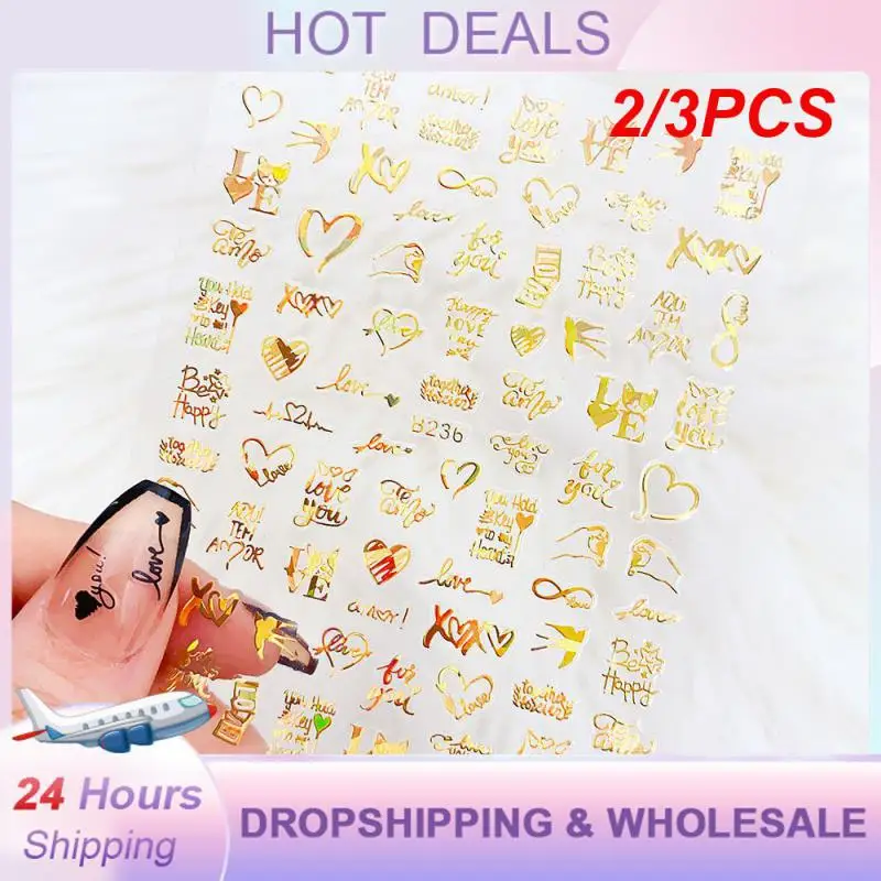 2/3Pcs Nail Art Stickers Fashion 10*8Cm Atmosphere Nail Stickers Comodo Da Usare Sticker Nail Supplies Adesivi 3D
