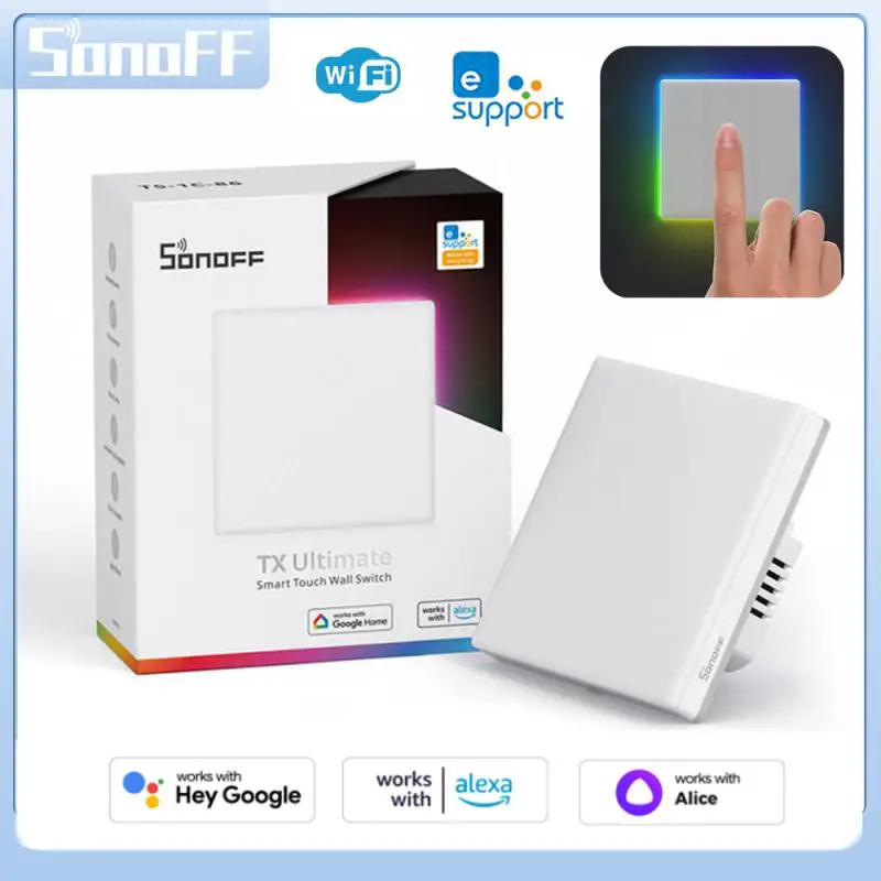 Sonoff Tx Ultimate Smart Wall Switch Full Touch Access Wall Switch Led Light Edge Controllo Multi-Sensoriale Tramite Ewelink Alexa Google