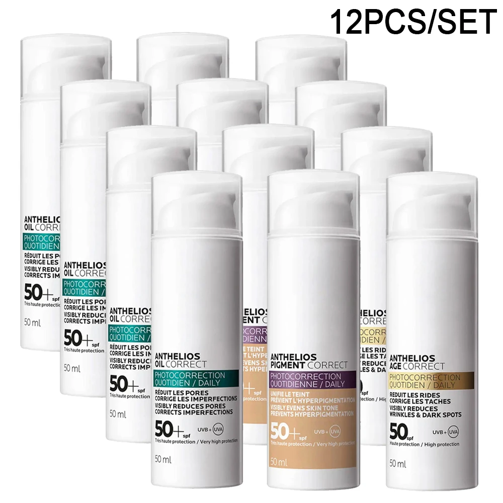 12 Pz Anelios Pigmento Corretto/Olio Di Anthelios Corretto/Anthelios Età Corretta Spf50 Crema Solare Viso E Corpo 50Ml