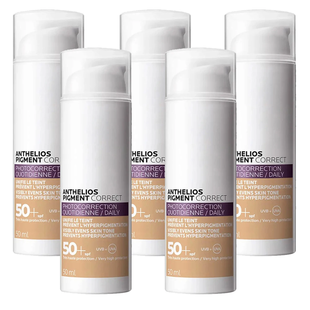 5 Pz Anelios Pigmento Corretto/Olio Di Anthelios Corretto/Anthelios Età Corretta Spf50 Crema Solare Viso E Corpo 50Ml