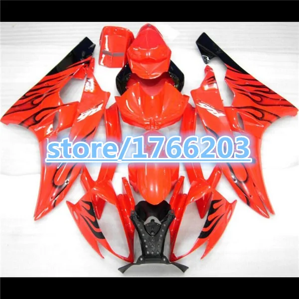 Carrozzeria Iniezione Per Kit Carenatura R6 Yzf R6 06 07 Fiamma Nera In Rosso Yzf R6 2006 2007 Yzf R6 Carene Ning