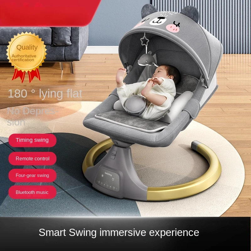 Sedia A Dondolo Con Musica Bluetooth Telecomando Culla Elettrica Altalena Lettino Neonato Multifunzione Neonato
