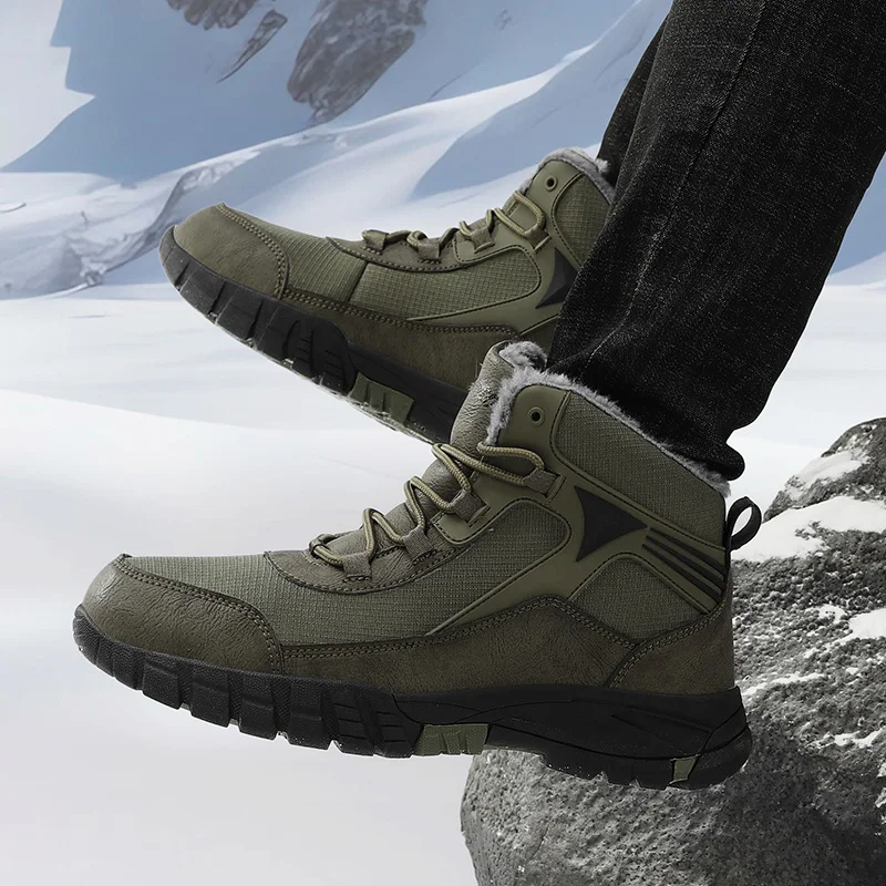Hommes Hiver Bottes Antidérapantes Chaussures Chaudes Et Originales Chaussures De Spirité Respirantes Bottes De Neige De Moto