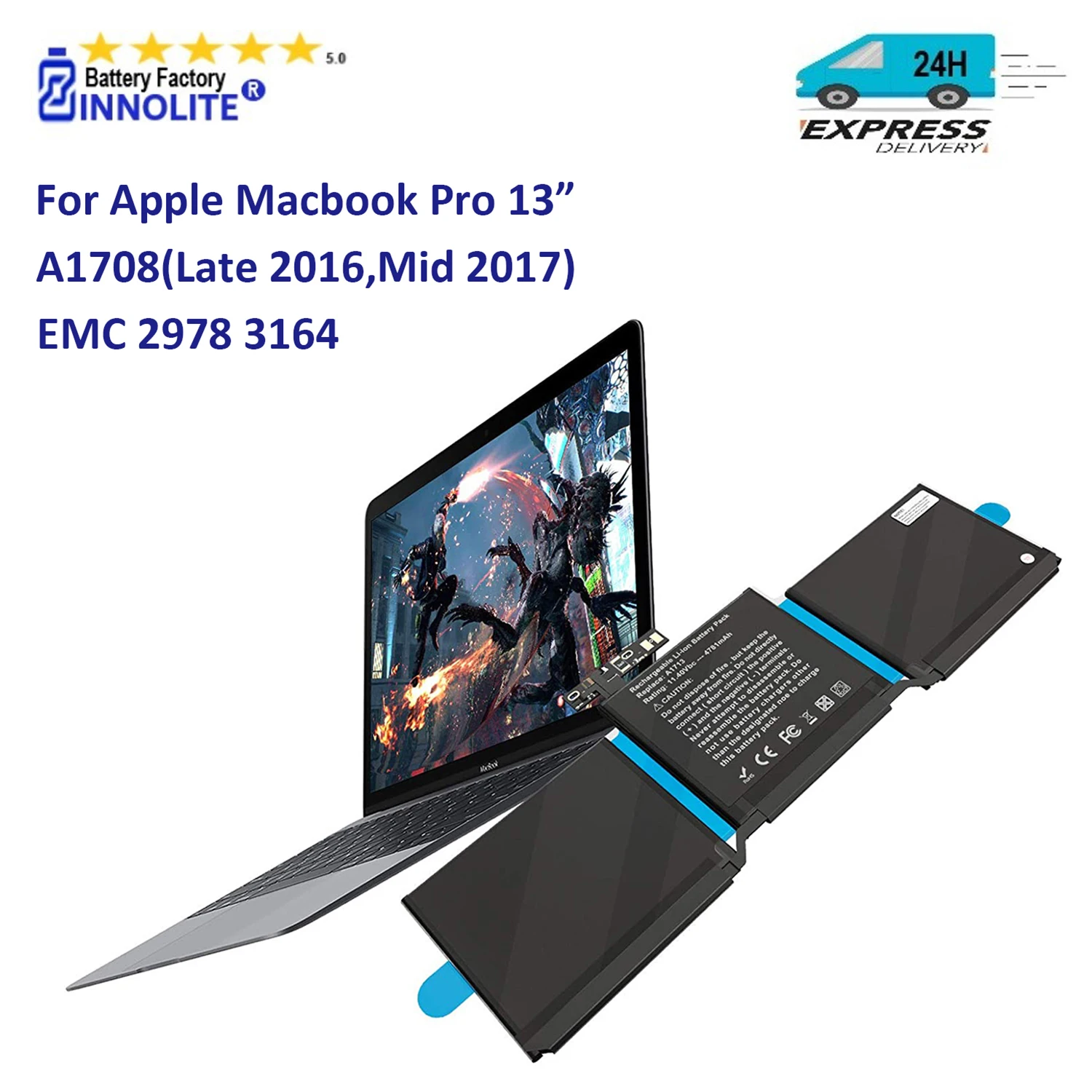 Batteria Macbook A1713 Per Apple Macbook Pro 13 "A1708 Later 2016 Metà 2017 Emc 2978 3164 [2016 2017 Anni] Batteria Pro 13 A1708
