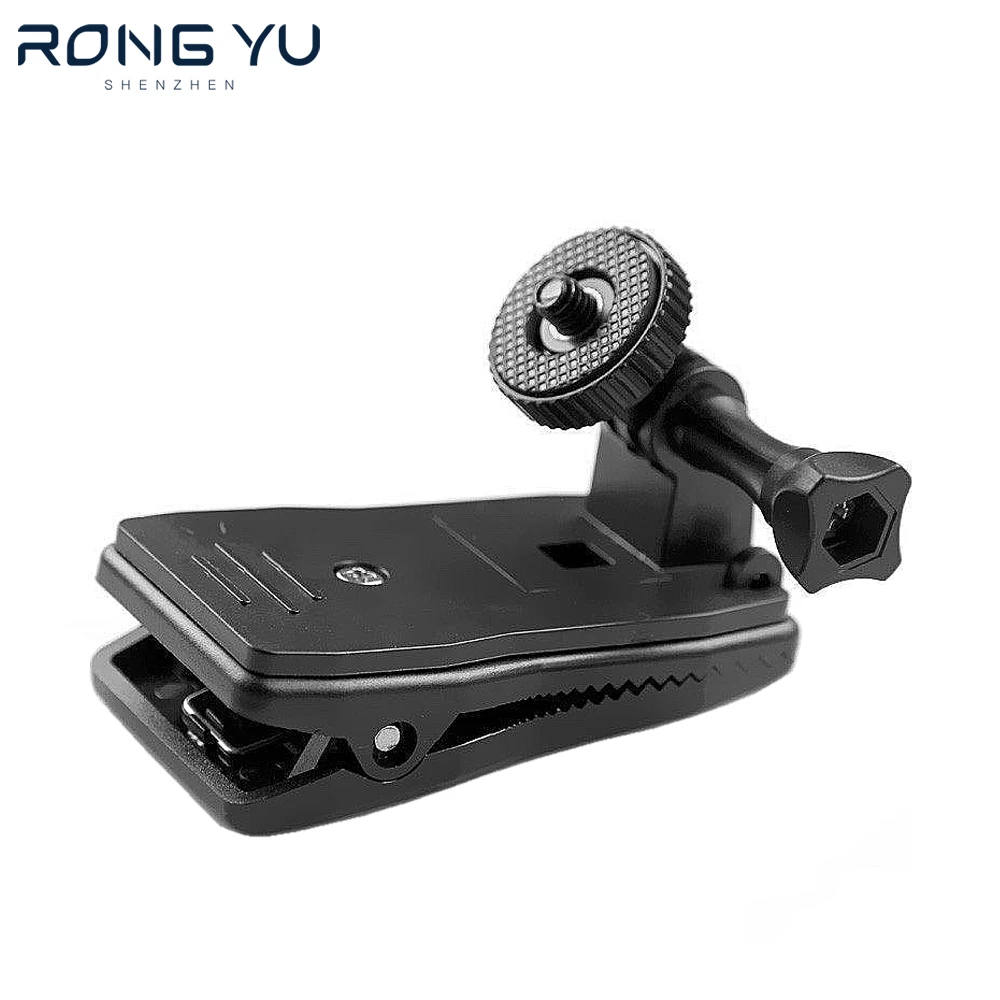 Supporto Per Morsetto A Clip Per Cappello A Zaino Rotante A 360 Gradi Per Gopro Hero 12 11 9 8 7 6 Per Insta360 X3 Sjcam C100 + Go Pro Accessorio Per 