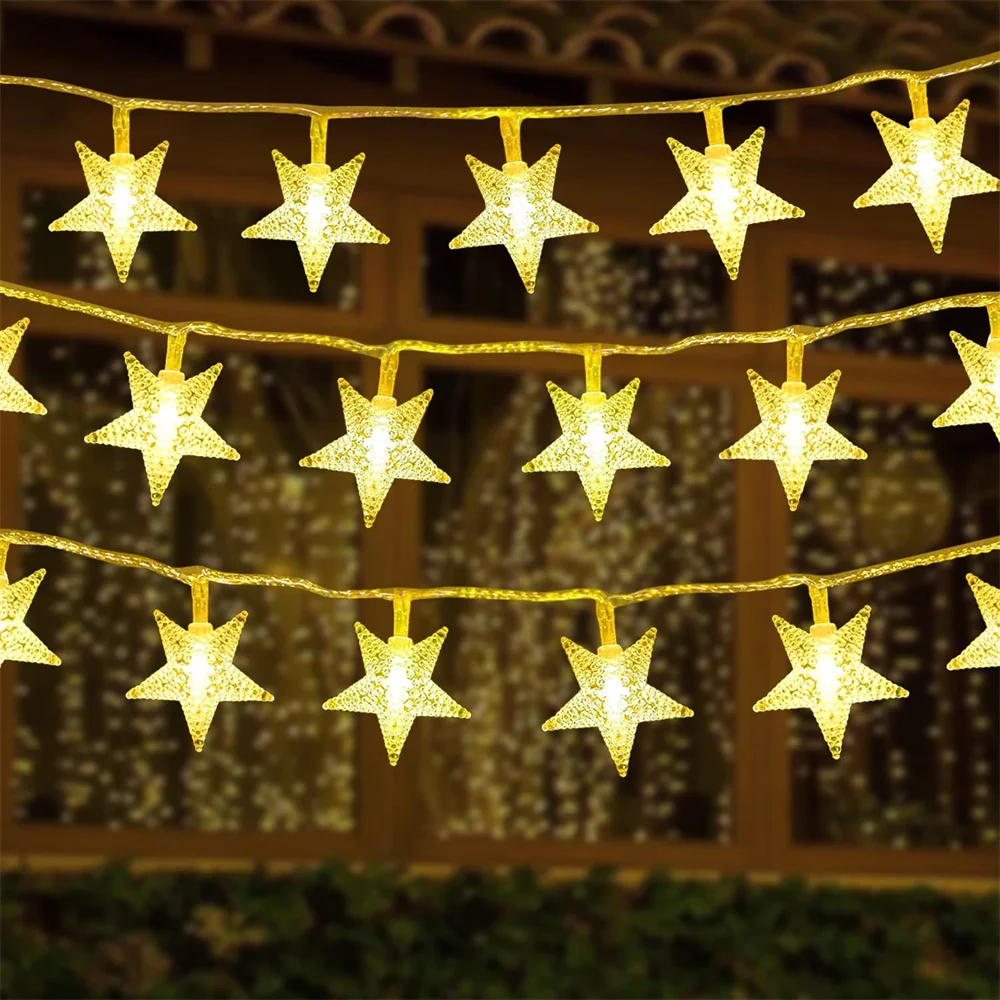 Bianco Caldo 40 Leds Star Ball Shaped Led Fairy String Lights Usb Operated Holiday Christmas Party Wedding Decoration Fairy Lights