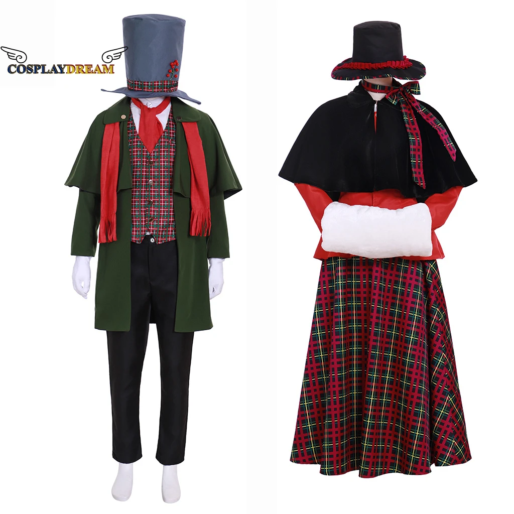 A Christmas Carol Costume Cosplay Medievale Mens Womens Church Christmas Fancy Lover Suit Dickens Victorian Medievale Winter Suit