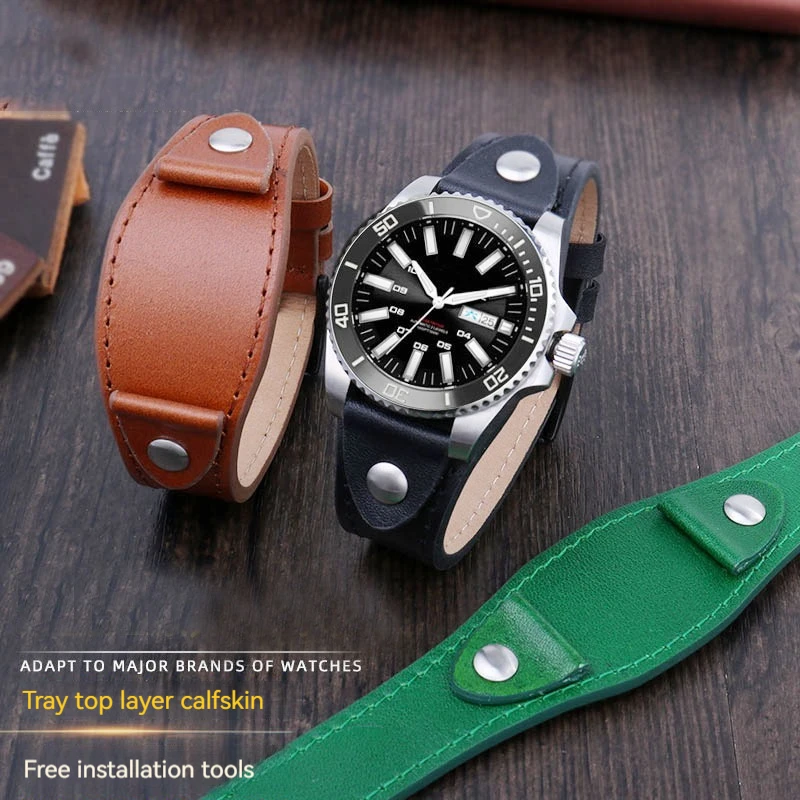 Cinturino In Vera Pelle 20Mm 22Mm Cinturino Con Tappetino Per Fossile Rolex Seiko Cinturino In Pelle Cinturino In Pelle Accessori Per Orologi Da Uomo