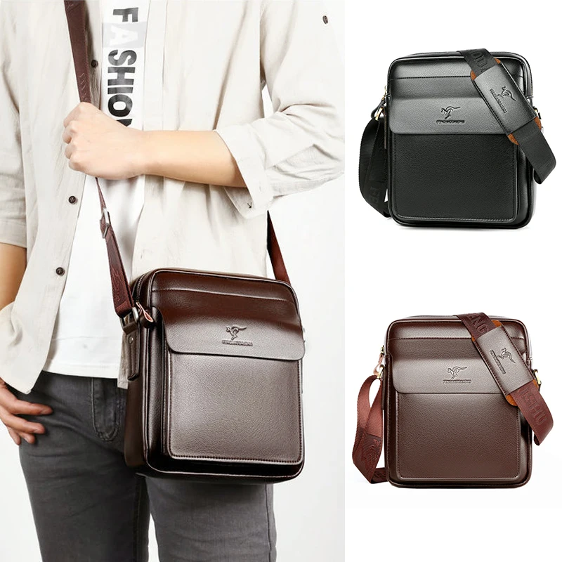 Borsa A Tracolla Da Uomo In Pelle Piccola Mano Porter Cross Messenger Sling Crossbody Designer Square Side Phone Pouch Bag Kangaroo