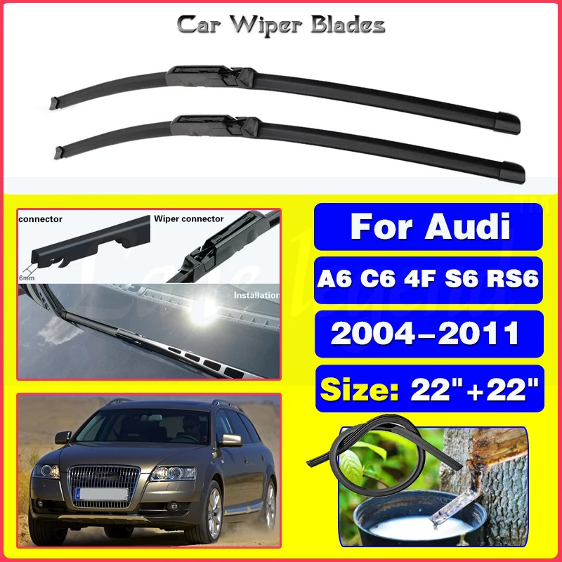 Spazzole Tergicristallo Anteriore Per Audi A6 C6 4F S6 Rs6 2004-2011 2005 2006 2007 2008 2009 Parabrezza Parabrezza Finestra Anteriore 22 "+ 22"
